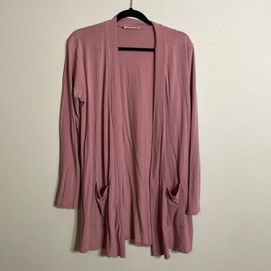 Blush pink cardigan with pockets